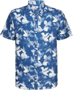 Petrol Short Sleeve Overhemd Bloemen Blauw -Kleding Verkoop 77523 1 1
