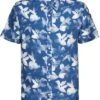 Petrol Short Sleeve Overhemd Bloemen Blauw -Kleding Verkoop 77523 1