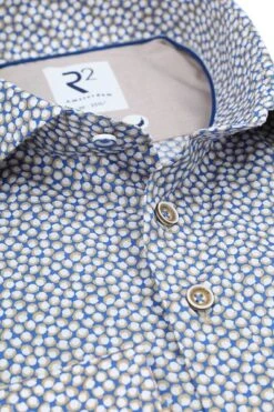 R2 Overhemd Print Koffiekopjes Blauw -Kleding Verkoop 77586 2