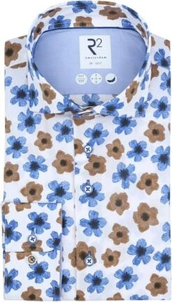 R2 Overhemd Bloemen Kobaltblauw 11 R2 Overhemd Bloemen Kobaltblauw -Kleding Verkoop 77588 1 1