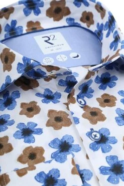 R2 Overhemd Bloemen Kobaltblauw 9 R2 Overhemd Bloemen Kobaltblauw -Kleding Verkoop 77588 2