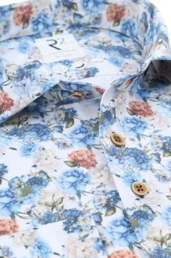 R2 Knitted Piqué Overhemd Bloemen Lichtblauw 9 R2 Knitted Piqué Overhemd Bloemen Lichtblauw -Kleding Verkoop 77594 2