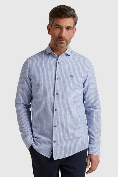 Vanguard Overhemd Linnen Strepen Blauw 4 Vanguard Overhemd Linnen Strepen Blauw - Image 2