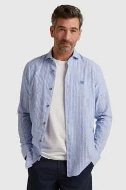 Vanguard Overhemd Linnen Strepen Blauw 11 Vanguard Overhemd Linnen Strepen Blauw -Kleding Verkoop 77711 4