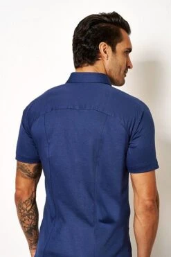 Desoto Short Sleeve Overhemd Navy -Kleding Verkoop 77725 3