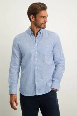 State Of Art Overhemd Melange Blauw -Kleding Verkoop 77761 2 1