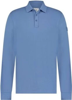 State Of Art Pique Longsleeve Polo Logo Blauw -Kleding Verkoop 77768 1 1