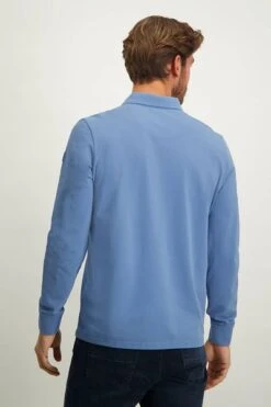 State Of Art Pique Longsleeve Polo Logo Blauw -Kleding Verkoop 77768 3