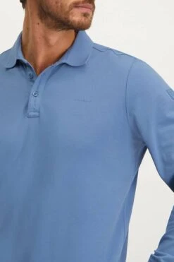 State Of Art Pique Longsleeve Polo Logo Blauw -Kleding Verkoop 77768 4