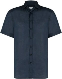 State Of Art Short Sleeve Overhemd Linnen Navy -Kleding Verkoop 77819 1 1