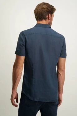State Of Art Short Sleeve Overhemd Linnen Navy -Kleding Verkoop 77819 4