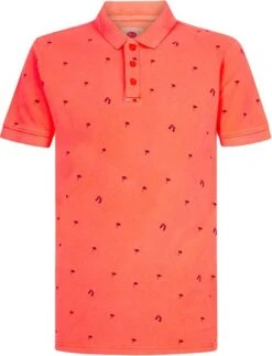 Petrol Polo Palmbomen Oranje