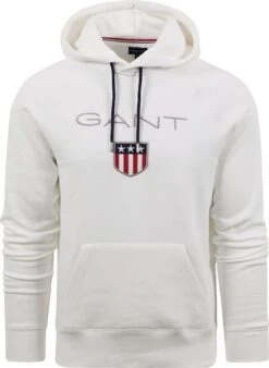Gant Hoodie Shield Wit -Kleding Verkoop 77928 1 1