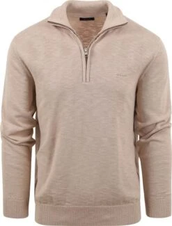 Gant Halfzip Trui Beige -Kleding Verkoop 77929 1 1