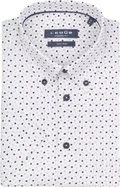 Ledub Short Sleeve Overhemd Stippen Blauw