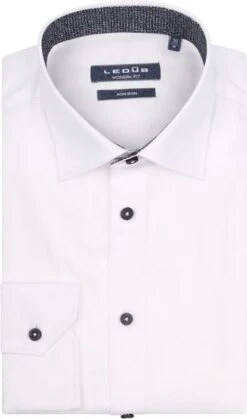 Ledub Overhemd Wit Navy