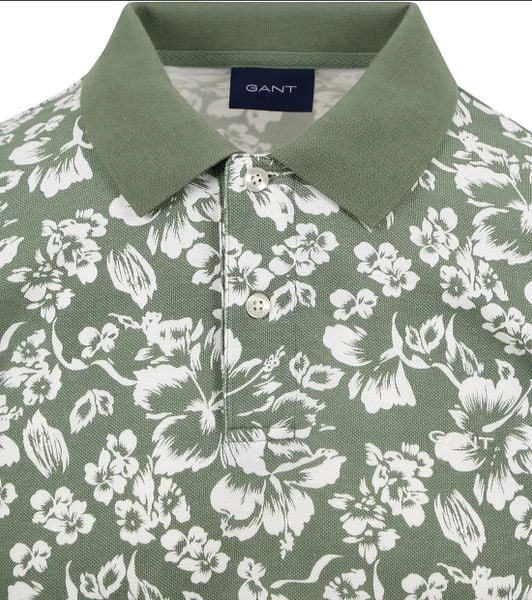 Gant Polo Bloemen Groen 8 Gant Polo Bloemen Groen - Image 6